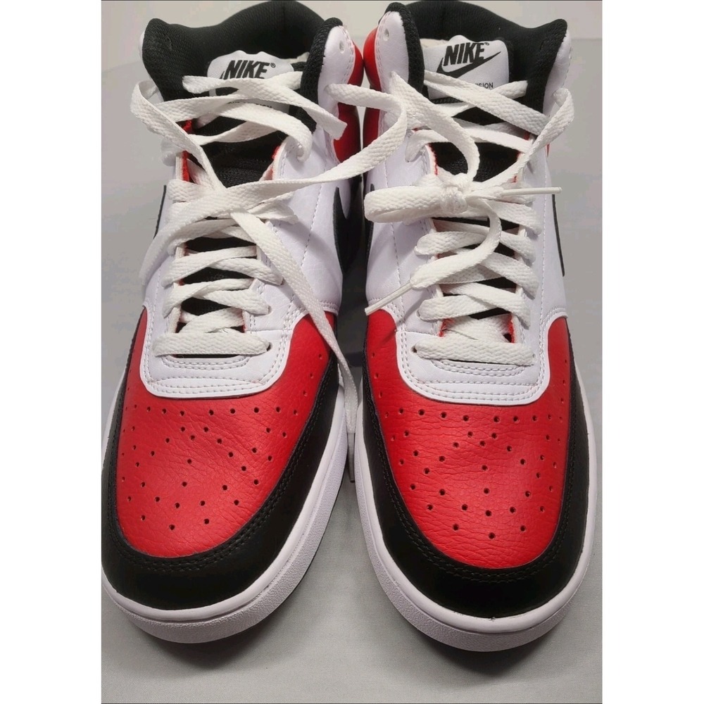 Nike Court Vision Mid Mens Sneakers Red White Black DM1186-600 Size 10.5 - Picture 5 of 12